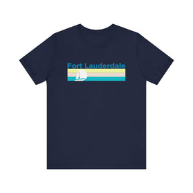 Buy navy Fort Lauderdale, Florida T Shirt - Sailboat Graphic Tee