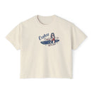 Oahu, Hawaii Surfer Girl Tee | 100% Cotton Women's Boxy Tee-1