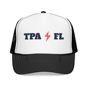 Tampa, Florida Retro Trucker Hat - Lightning Foam Cap - Lightning - 0