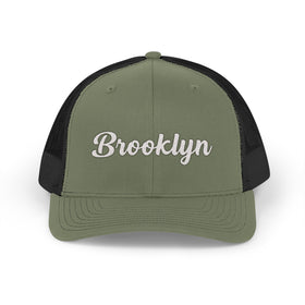 Buy loden-black Brooklyn, New York Snapback Trucker Cap - Embroidered Brooklyn Hat