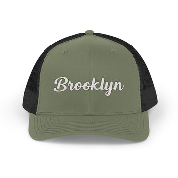 Buy loden-black Brooklyn, New York Snapback Trucker Cap - Embroidered Brooklyn Hat