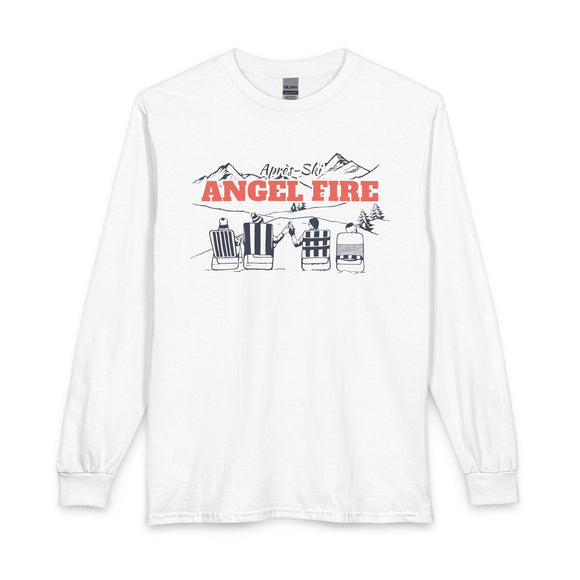 Angel Fire, New Mexico Après-ski Long Sleeve Shirt - Mountain Retro Skiing
