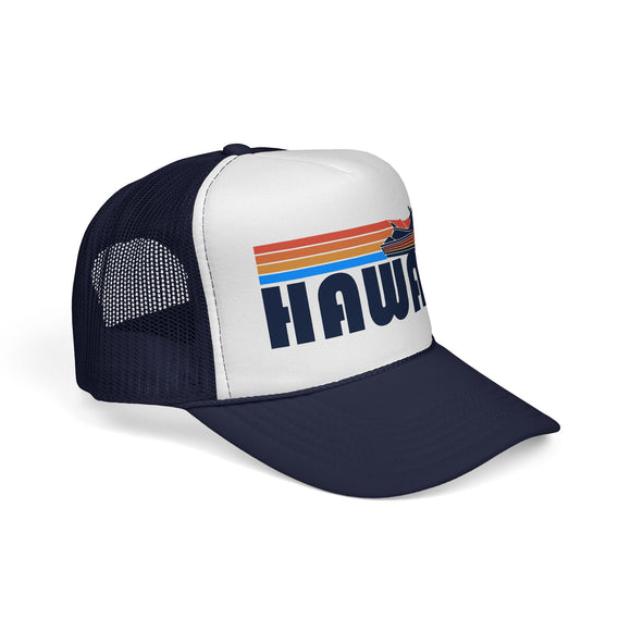Hawaii Retro PWC Boating Trucker Hat - Vintage Style Hawaii Cap