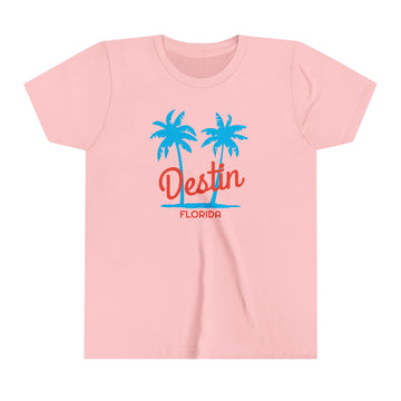 Buy pink Destin, Florida Youth Shirt - Retro Palm Tree Destin Kid's T-Shirt