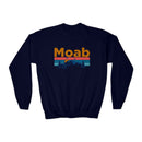 Moab, Utah Youth Sweatshirt - Unisex Kid's Moab Crewneck Sweatshirt-4