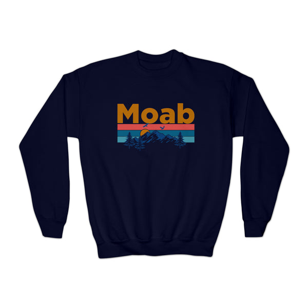 Moab, Utah Youth Sweatshirt - Unisex Kid's Moab Crewneck Sweatshirt