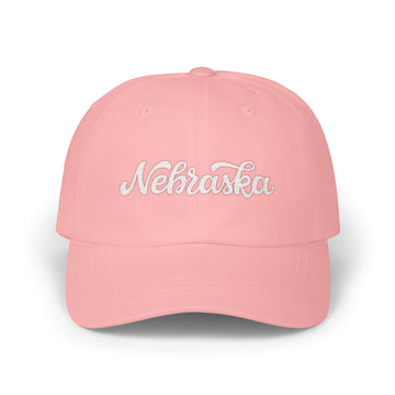 Buy pink Nebraska Dad Hat - Embroidered Nebraska Classic Dad Cap
