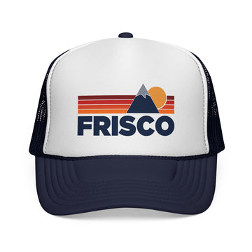 Buy dark-navy Frisco, Colorado Retro Mountains Trucker Hat - Vintage Style Frisco Cap