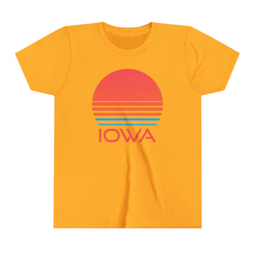 Buy gold Iowa Youth Shirt - Retro 80s Iowa Kid's T-Shirt