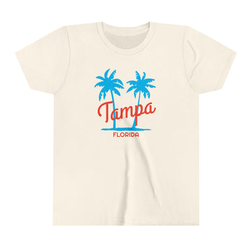 Buy natural Tampa, Florida Youth Shirt - Retro Palm Tree Tampa Kid's T-Shirt