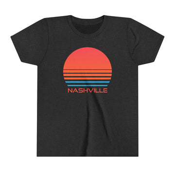 Buy dark-grey-heather Nashville, Tennessee Youth Shirt - Retro 80s Nashville Kid's T-Shirt
