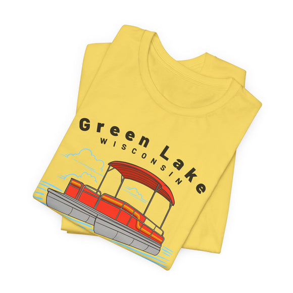 Green Lake, Wisconsin T Shirt - Pontoon Boat Tee