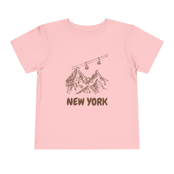 New York Toddler T-Shirt — Vintage Gondola Ski Mountain Tee