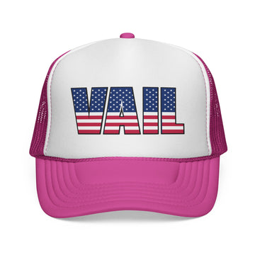 Buy pink Vail Colorado Stars and Stripes Trucker