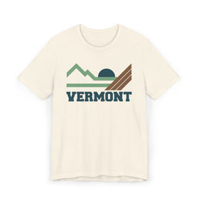 Buy natural Vermont Retro Mountains Sunset T-Shirt | Vintage Vermont Tee