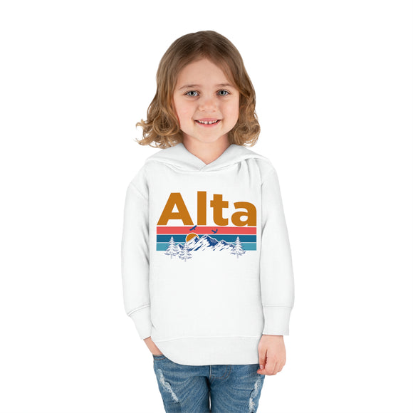 Alta Toddler Hoodie - Retro Mountain Sun Unisex Alta Toddler Sweatshirt
