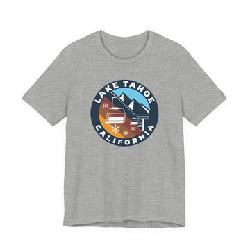 Buy athletic-heather Lake Tahoe, California T Shirt - Retro Ski Lift Tee