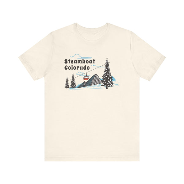Steamboat, Colorado T-Shirt - Retro Ski Mountain Gondola Unisex Steamboat Shirt