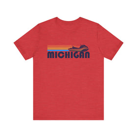 Buy heather-red Michigan T Shirt - Retro Jetski PWC Graphic Tee