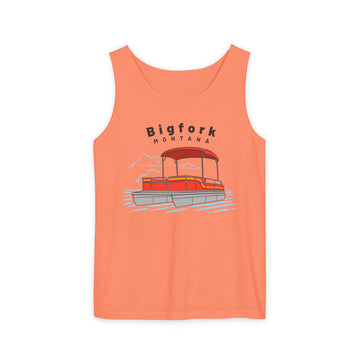 Bigfork, Montana Tank Top Unisex - Pontoon Boat - Comfort Colors - 100% Cotton