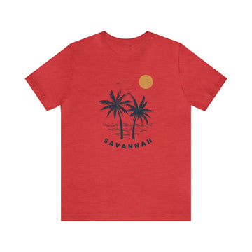 Buy heather-red Savannah, Georgia T-Shirt - Retro Unisex Savannah Shirt