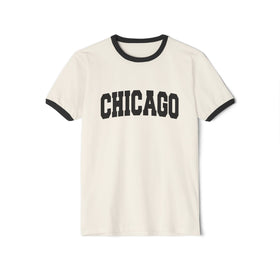 Chicago, Illinois Cotton Ringer Graphic Tee - Unisex Chicago T Shirt, Vintage Style Tee, Men's/Women's Tee