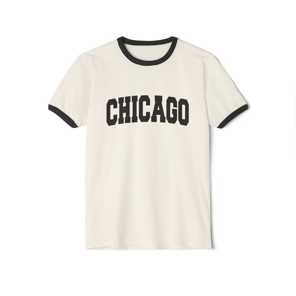Chicago, Illinois Cotton Ringer Graphic Tee - Unisex Chicago T Shirt, Vintage Style Tee, Men's/Women's Tee