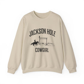 Jackson Hole, Wyoming Sweatshirt - Mountain Cowgirl Graphic Crewneck - 0
