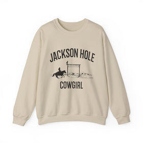 Jackson Hole, Wyoming Sweatshirt - Mountain Cowgirl Graphic Crewneck