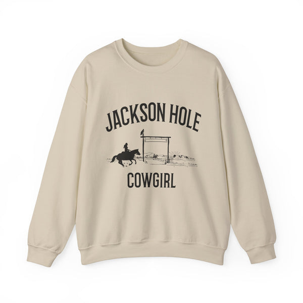 Jackson Hole, Wyoming Sweatshirt - Mountain Cowgirl Graphic Crewneck