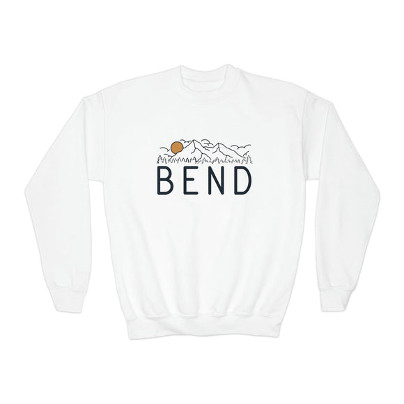 Bend, Oregon Youth Sweatshirt - Unisex Kid's Bend Crewneck Sweatshirt