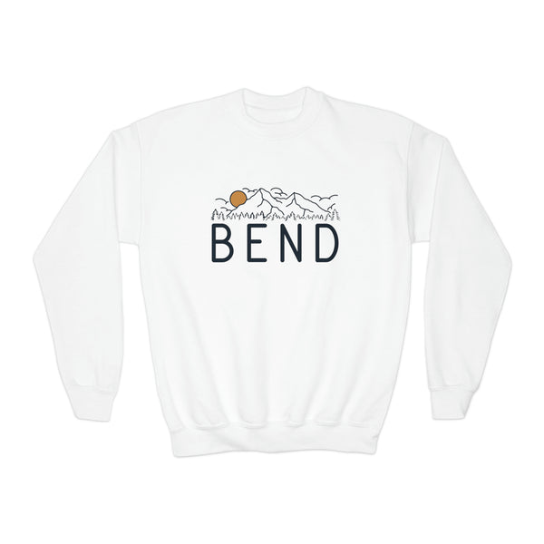 Bend, Oregon Youth Sweatshirt - Unisex Kid's Bend Crewneck Sweatshirt