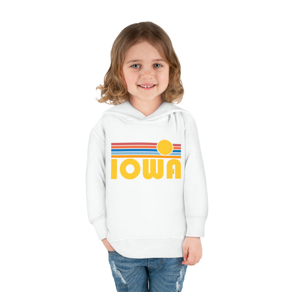 Iowa Toddler Hoodie - Retro Sunrise Unisex Iowa Toddler Sweatshirt