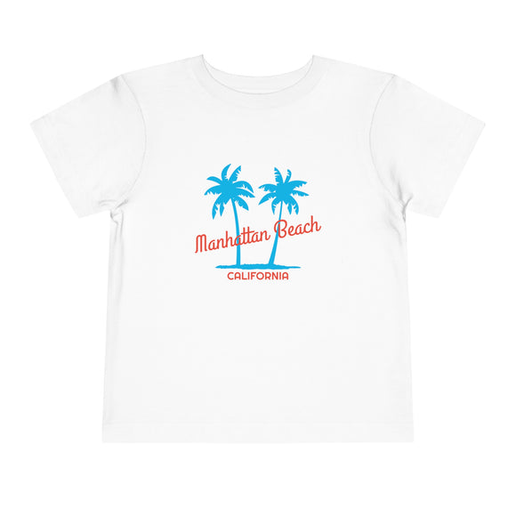 Manhattan Beach, California Toddler T-Shirt - Retro Palm Tree Toddler Manhattan Beach Shirt