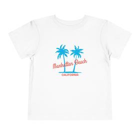 Manhattan Beach, California Toddler T-Shirt - Retro Palm Tree Toddler Manhattan Beach Shirt