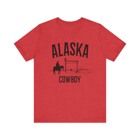 Buy heather-red Alaska Cowboy T Shirt - Alaska Graphic Tee