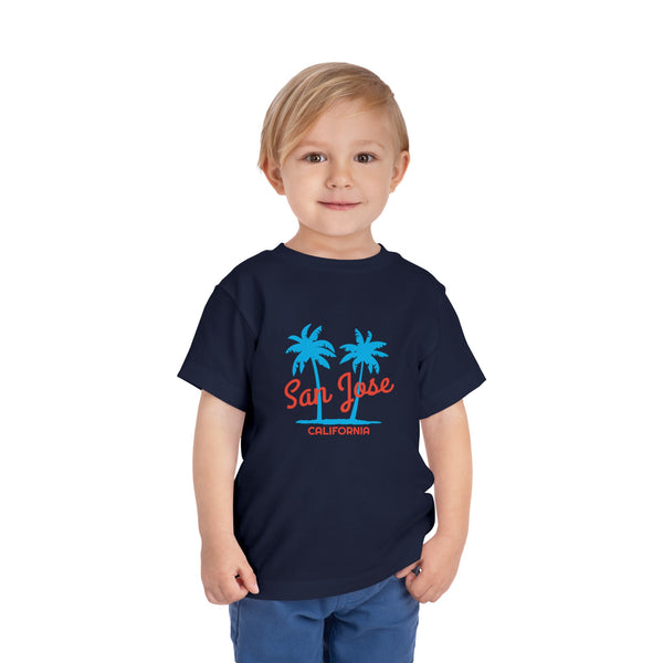 San Jose, California Toddler T-Shirt - Retro Palm Tree Toddler San Jose Shirt