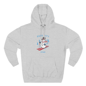 Premium Park City, Utah Skiing Snowman Hoodie - 0