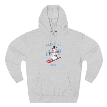 Premium Park City, Utah Skiing Snowman Hoodie - 0