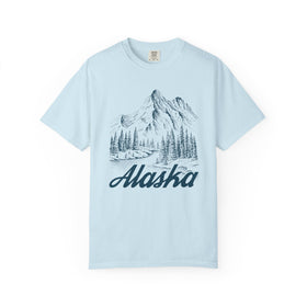 Buy chambray Alaska Graphic Tee - Mountain Illustration Alaska T Shirt