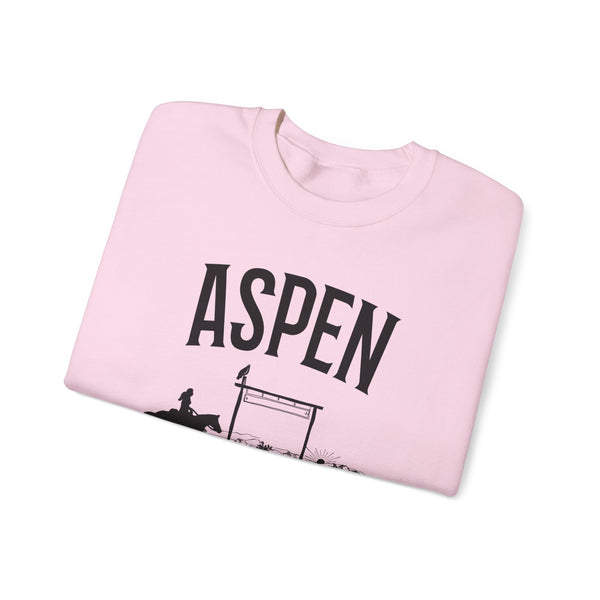 Aspen, Colorado Sweatshirt - Mountain Cowgirl Graphic Crewneck