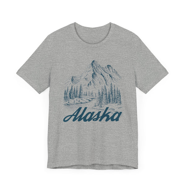 Alaska Graphic Tee - Mountain Illustration Alaska T Shirt