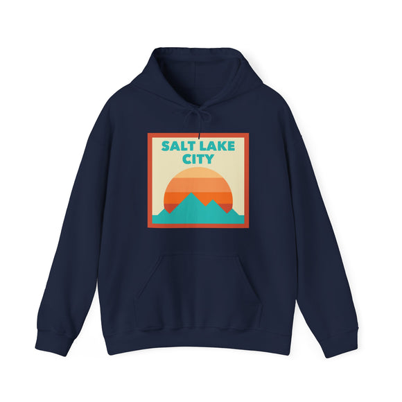 Salt Lake City, Utah Mountain Sun Hoodie - Unisex Hooded Sweatshirt, Travel Sweatshirt, Sunset