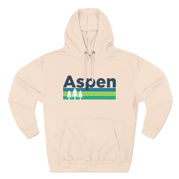 Buy pale-pink Premium Aspen, Colorado Hoodie - Retro Unisex Aspen Sweatshirt - Stripe Wordmark