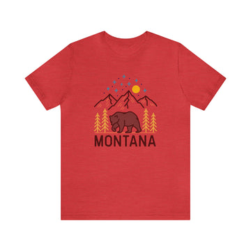 Buy heather-red Montana T-Shirt - Retro Unisex Montana Shirt