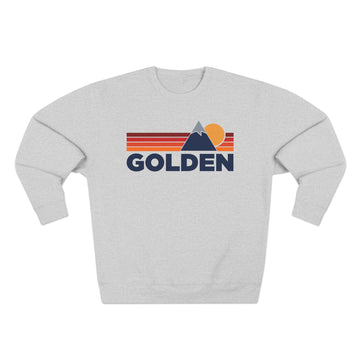 Buy heather-grey Premium Golden, Colorado Mountain Lines Graphic Sweatshirt
