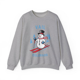 Buy sport-grey Vail, Colorado Sweatshirt - Ski Snowman Graphic Crewneck