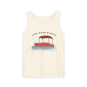 Lake Pend Oreille, Idaho Tank Top Unisex - Pontoon Boat - Comfort Colors - 100% Cotton - 0
