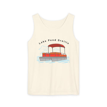 Lake Pend Oreille, Idaho Tank Top Unisex - Pontoon Boat - Comfort Colors - 100% Cotton - 0