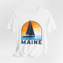 Maine T Shirt - Retro Sailboat Maine Tee-8